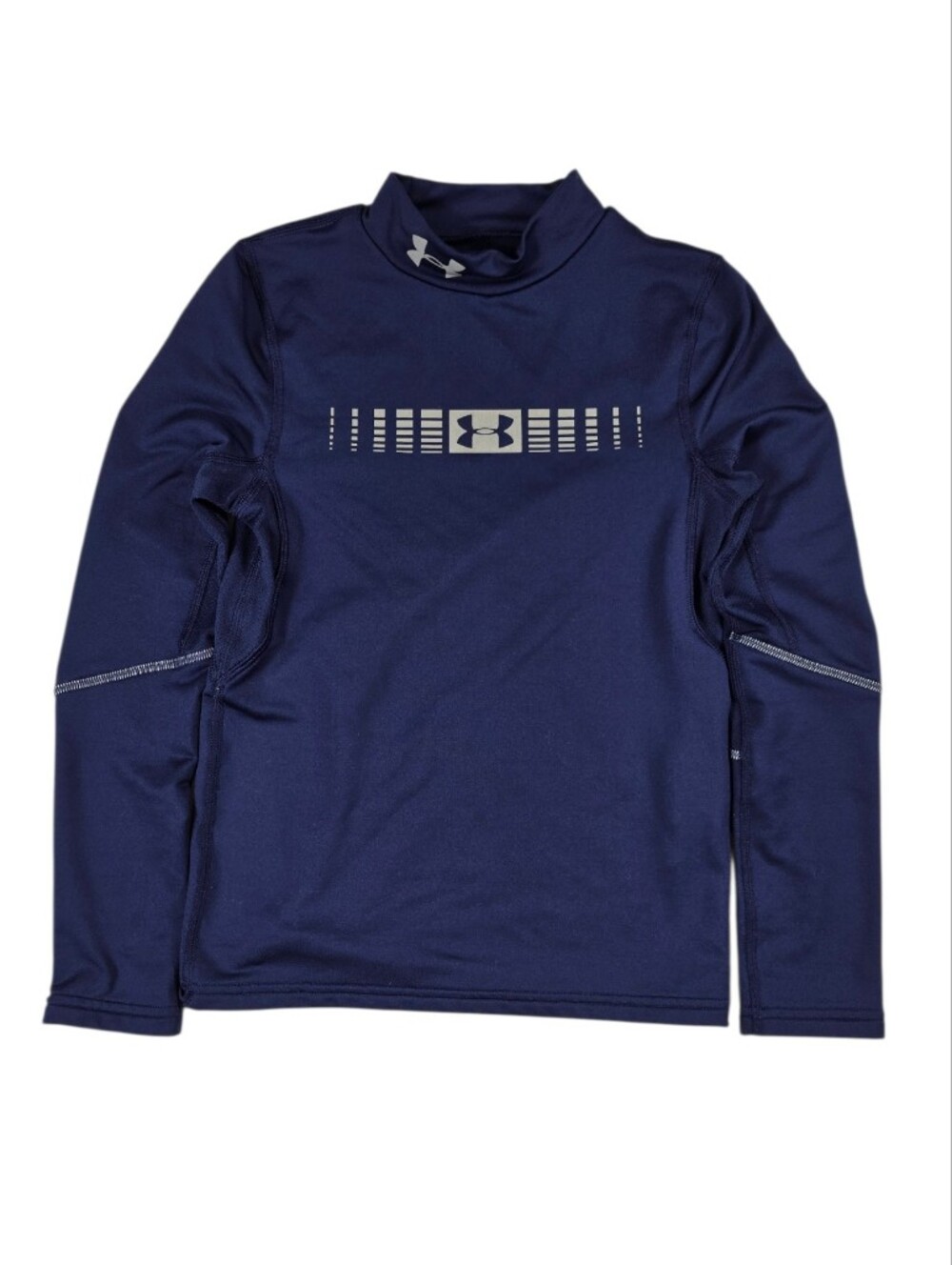 Under Armour ColdGear Youth YSM Navy Mock Neck Long Sleeve Compression Top